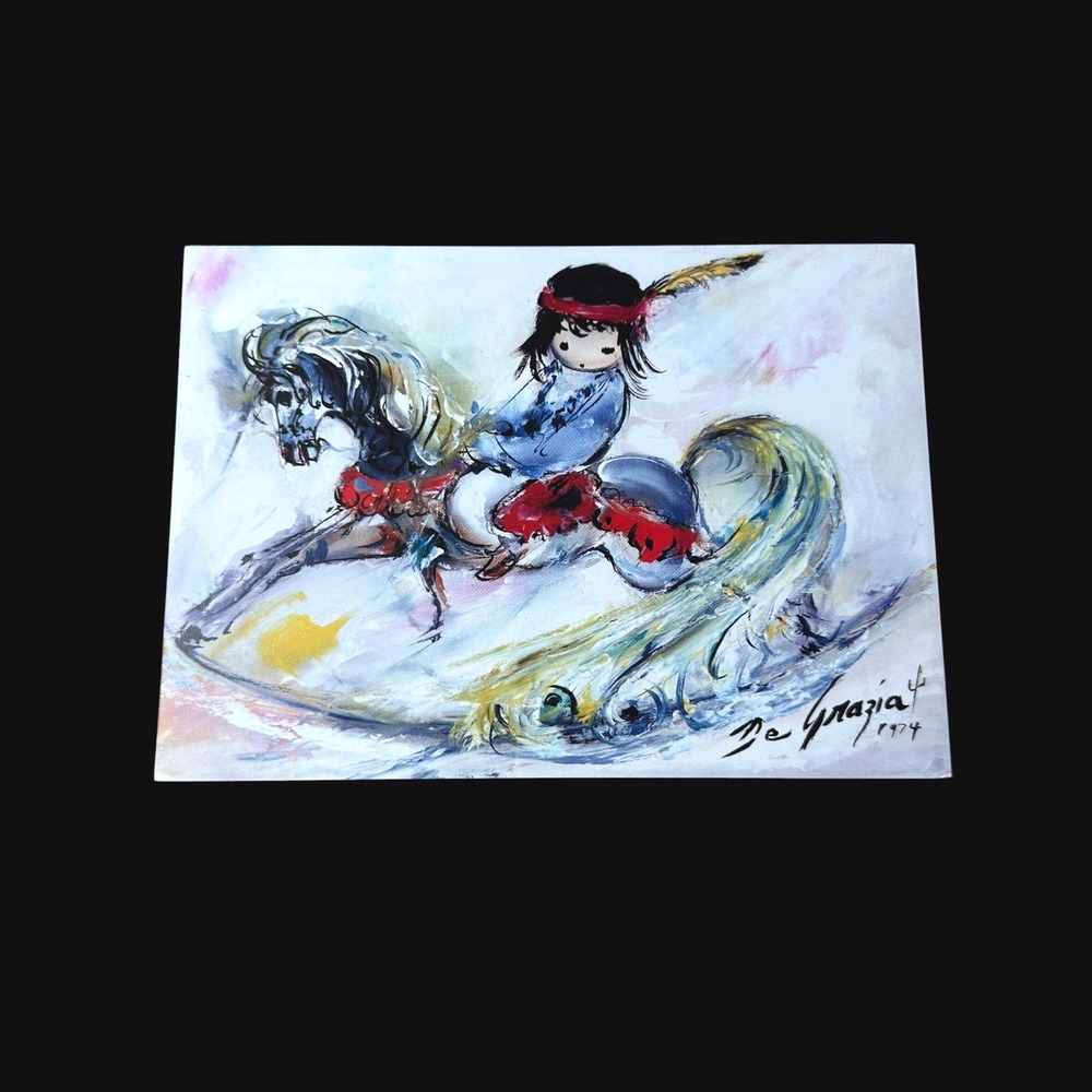 DeGrazia Beautiful Rocking Horse Blank Note Card Envelope N-0714 Arizona Art